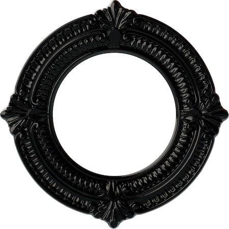 Ekena Millwork Benson Ceiling Medallion (Fits Canopies up to 6 1/8"), 11 1/8"OD x 6 1/8"ID x 5/8"P, Black Pearl CM11BNBPS